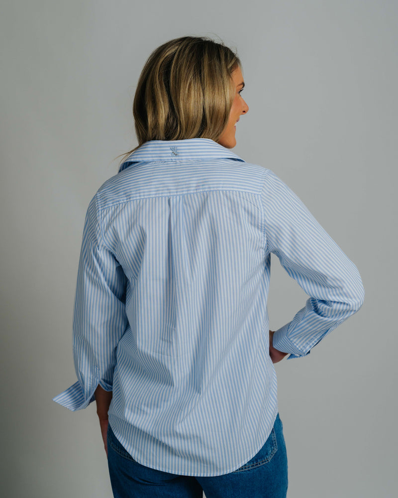 Coco J-Light Blue/White Stripe Relaxed Fit Shirt