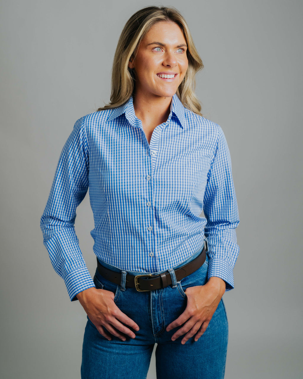Elly I-Blue/White Check
