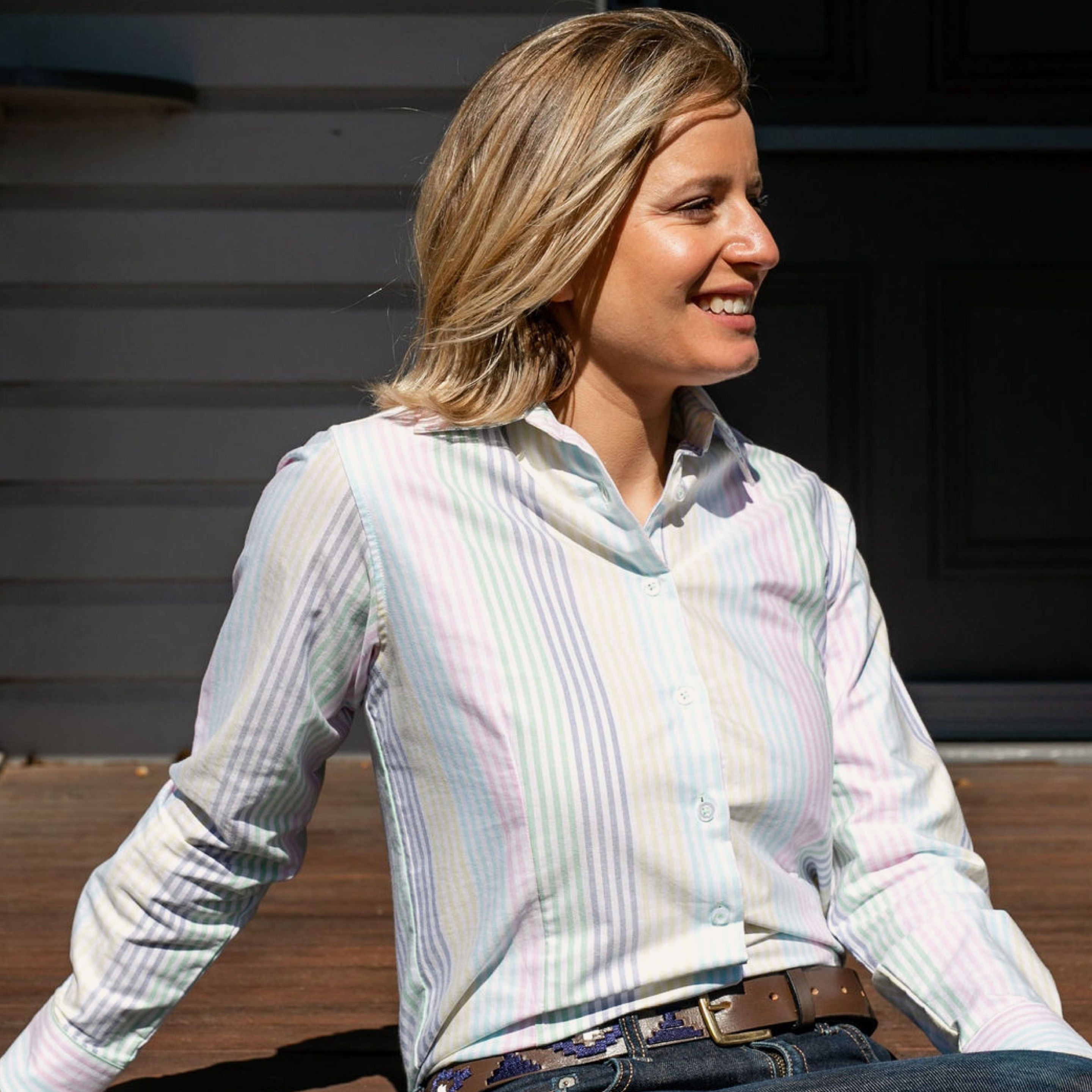Elly P-Oxford Multi Stripe