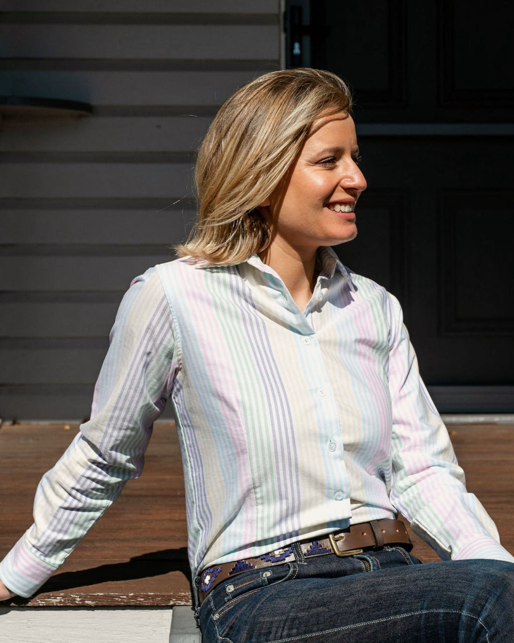 Elly P-Oxford Multi Stripe