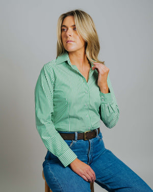 Elly T-Green/White Stripe