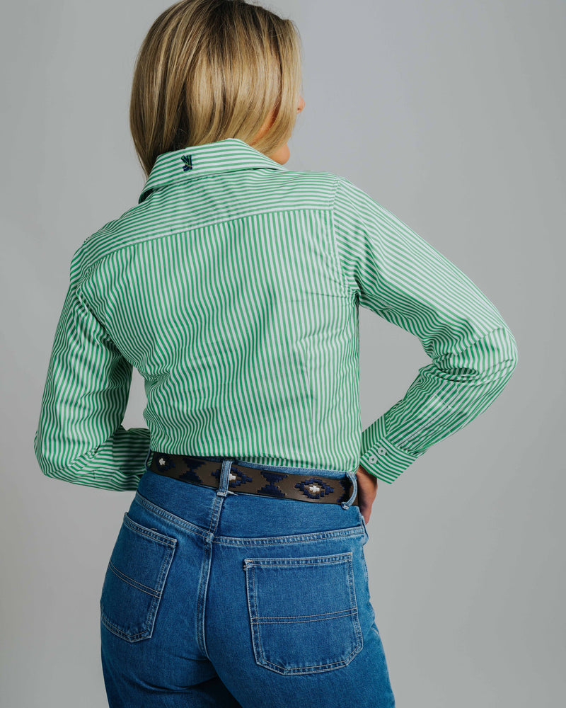 Elly T-Green/White Stripe