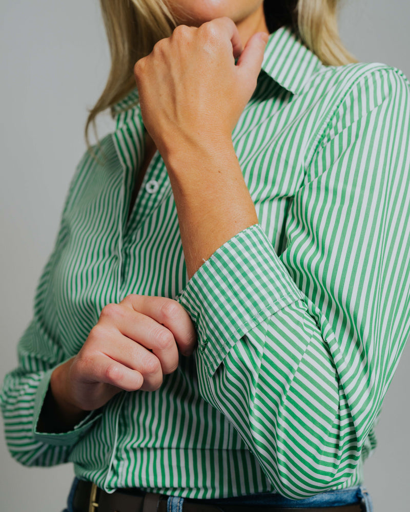 Elly T-Green/White Stripe