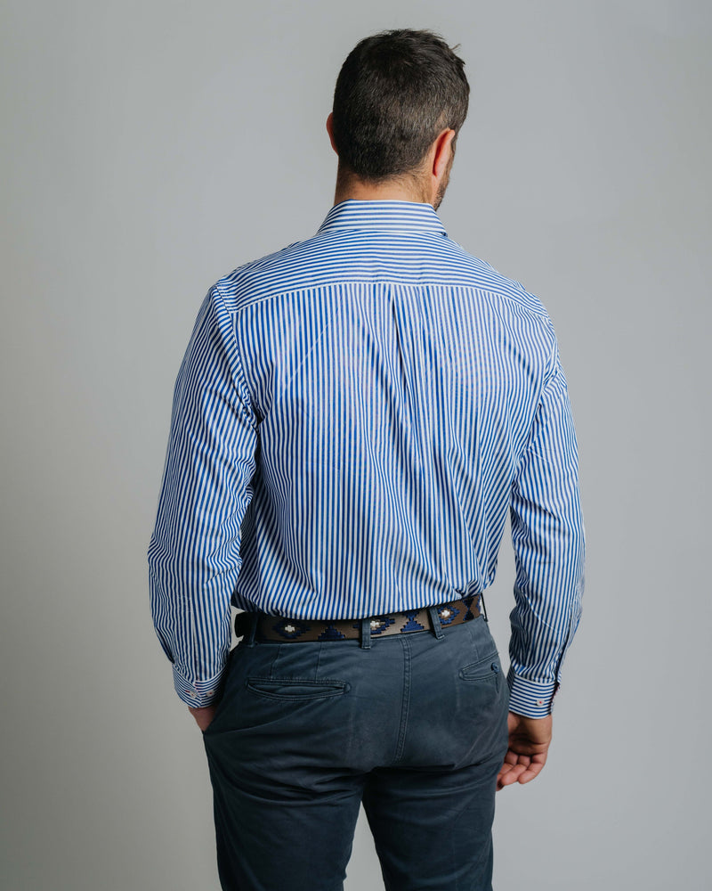 Gournama F-Navy Stripe/Red Check Trim