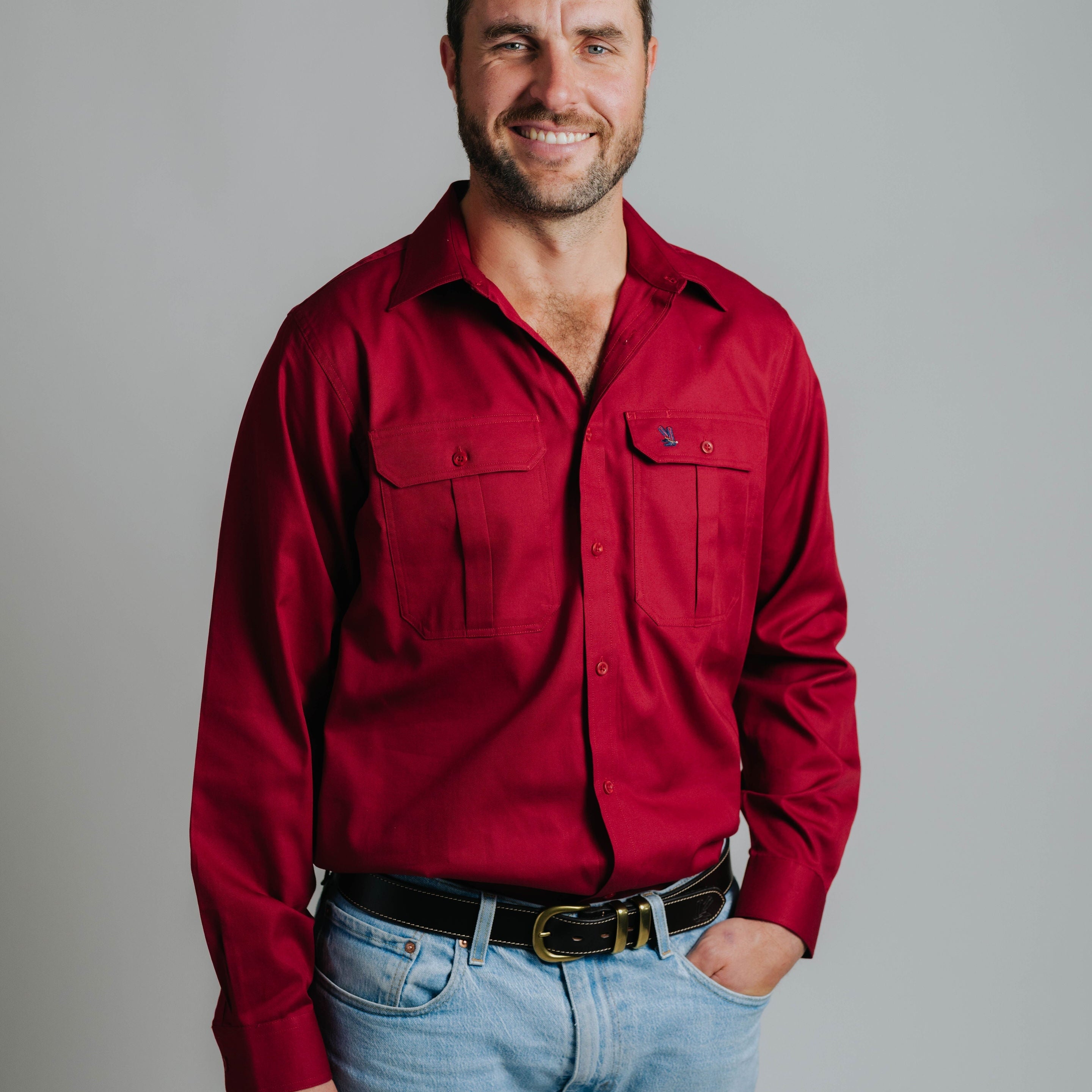 Gournama Red Work Shirt - Mid Weight