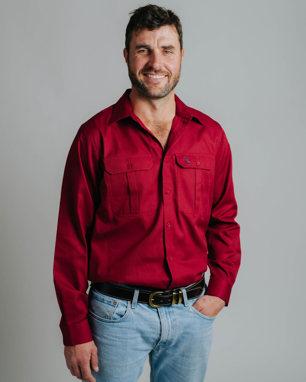 Gournama Red Work Shirt - Mid Weight