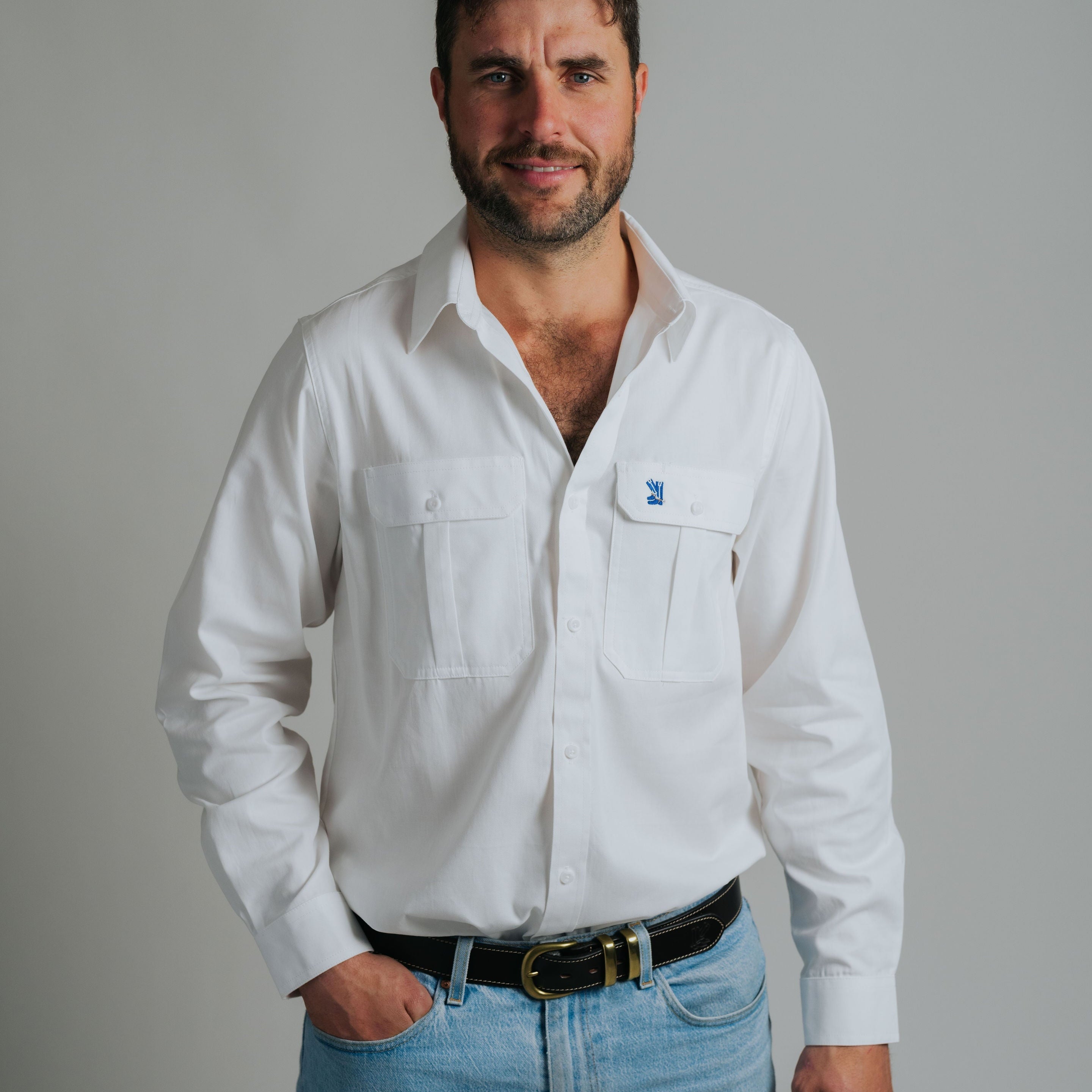 Gournama White Work Shirt