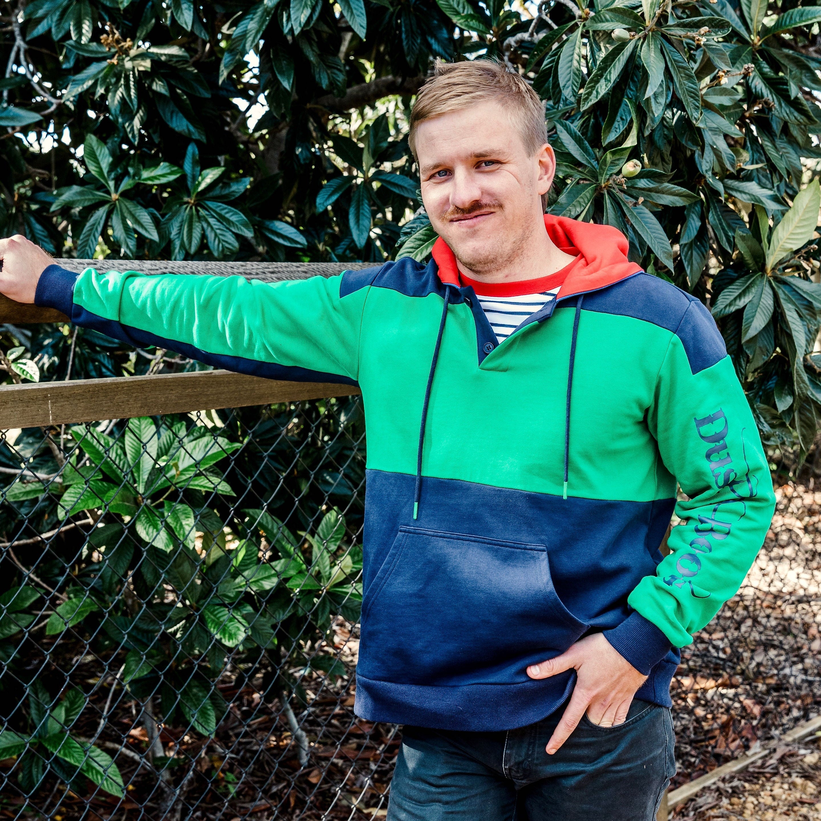 Green/Navy Block Hoodie