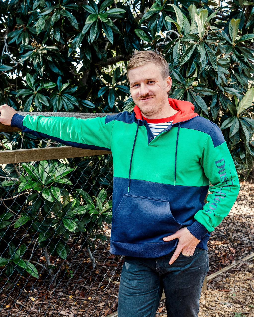Green/Navy Block Hoodie
