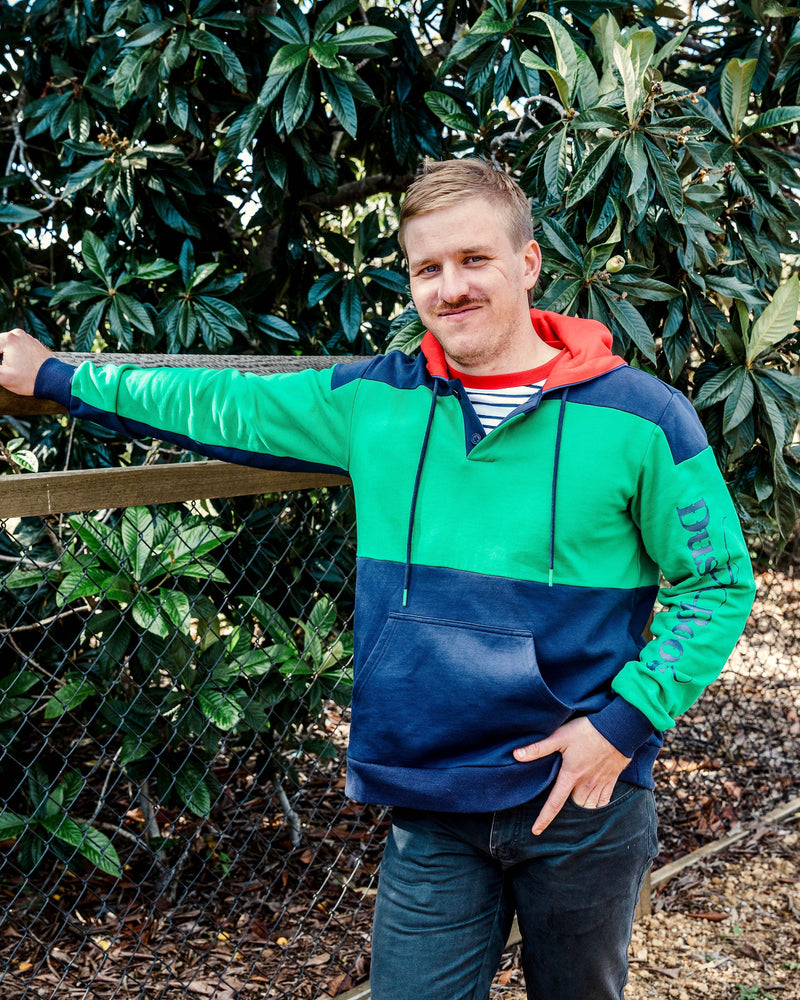 Green/Navy Block Hoodie