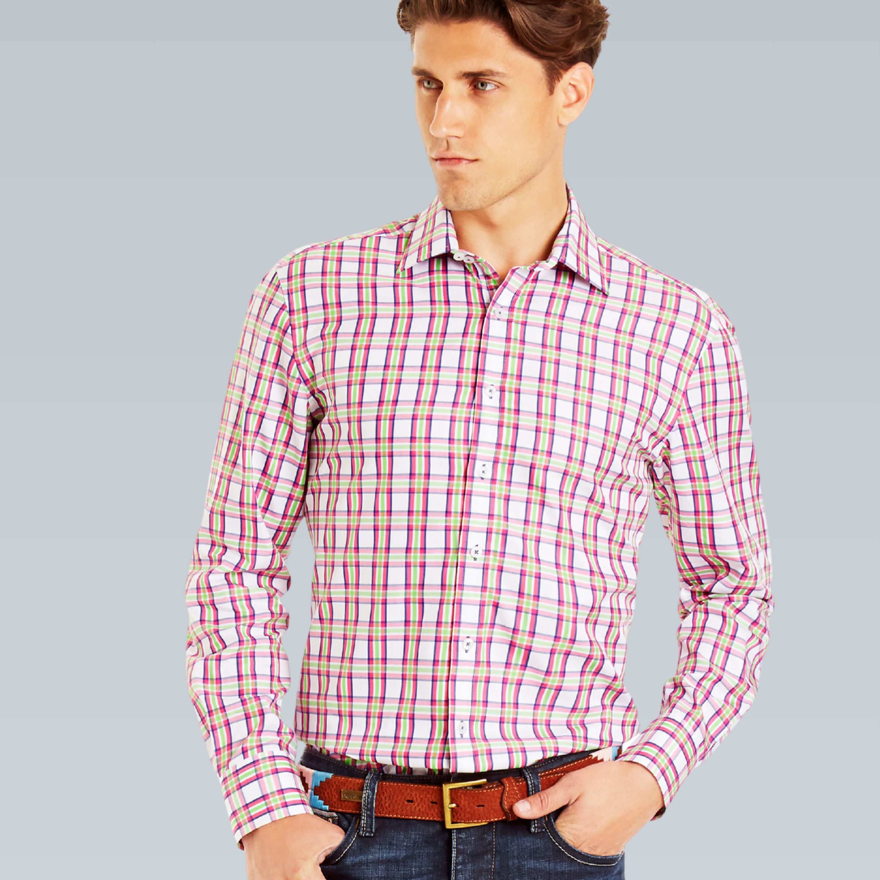 Hamish F-Fuchsia/Lime/Cobalt Check