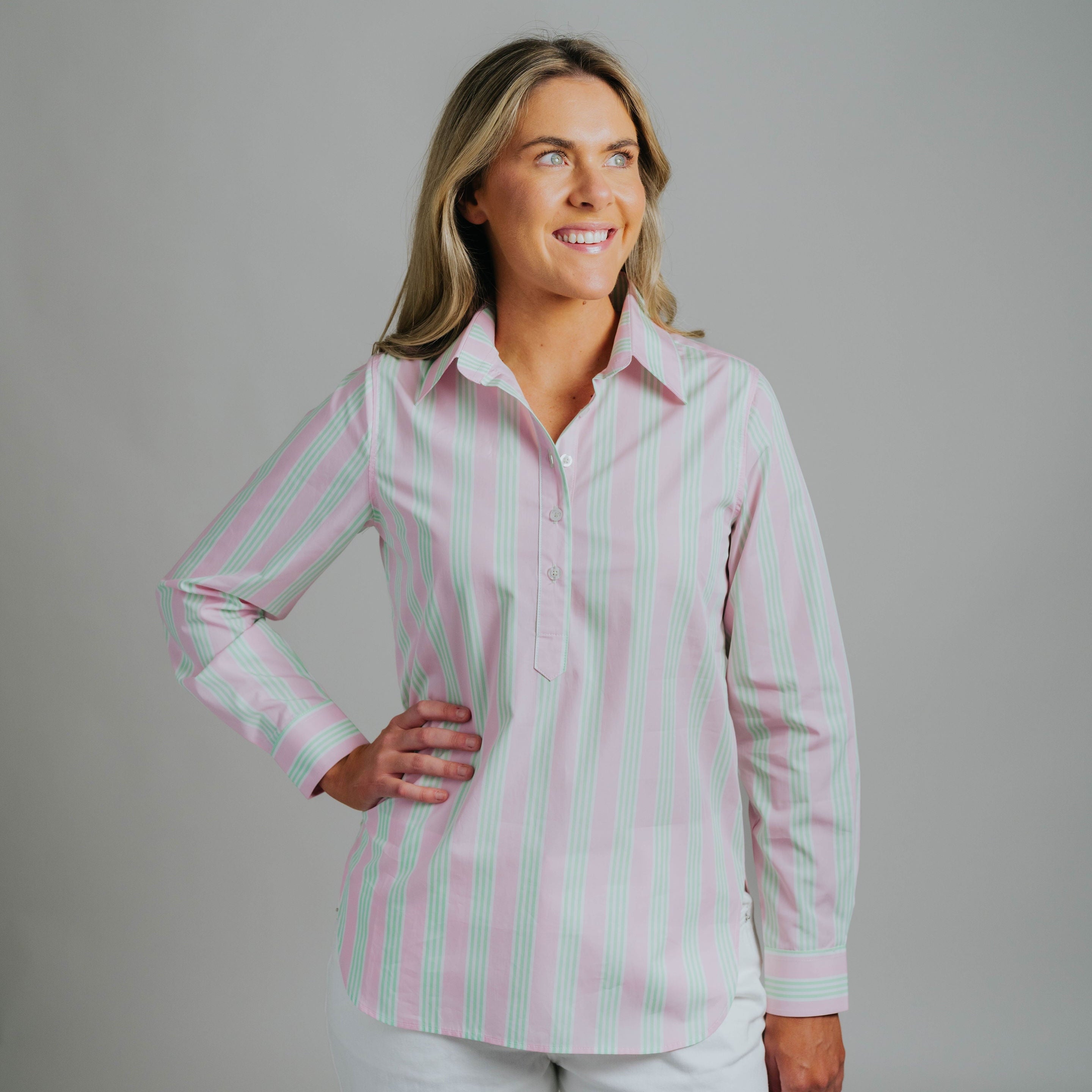 Helly Wide Pink / Green Stripe