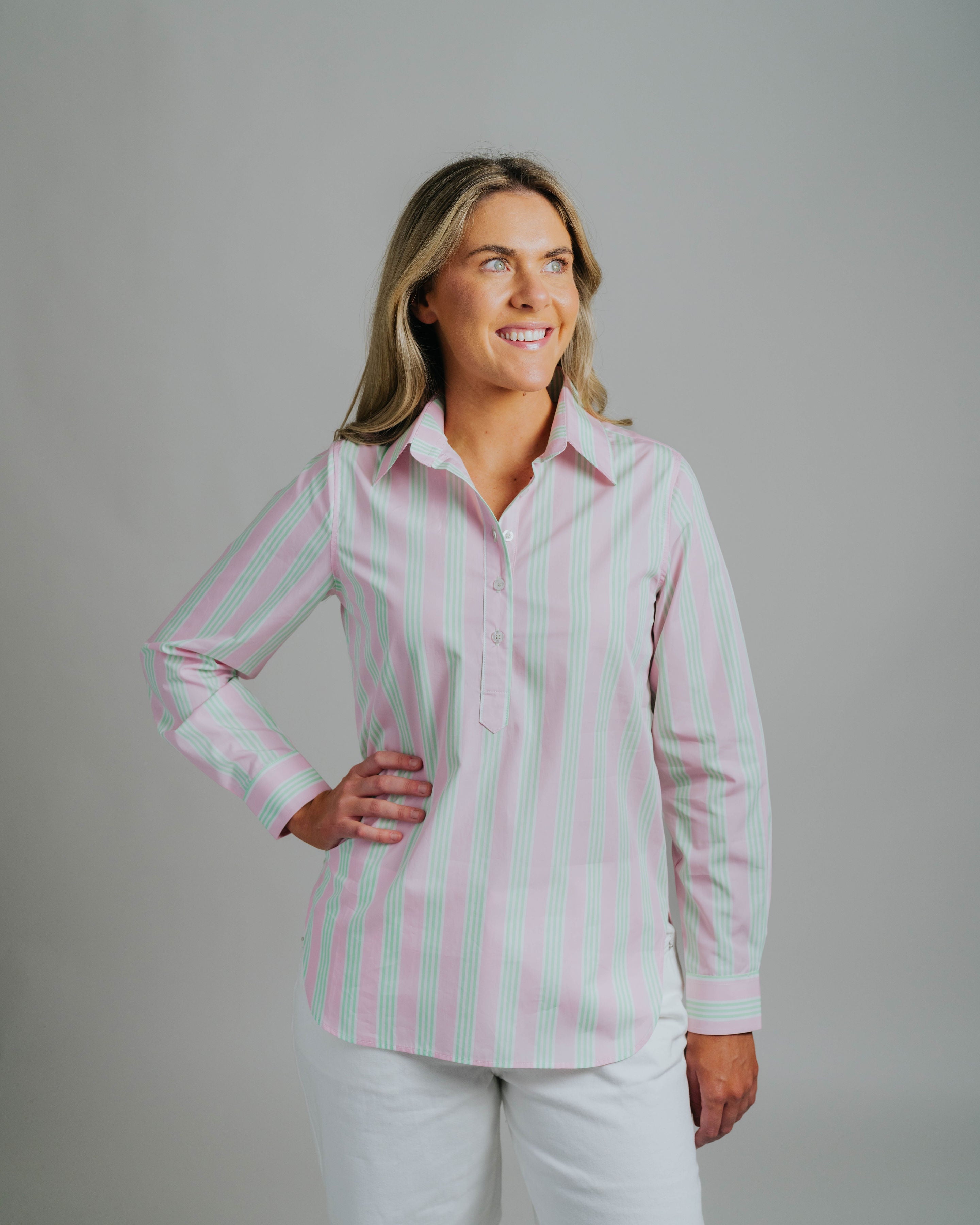 Helly Wide Pink / Green Stripe