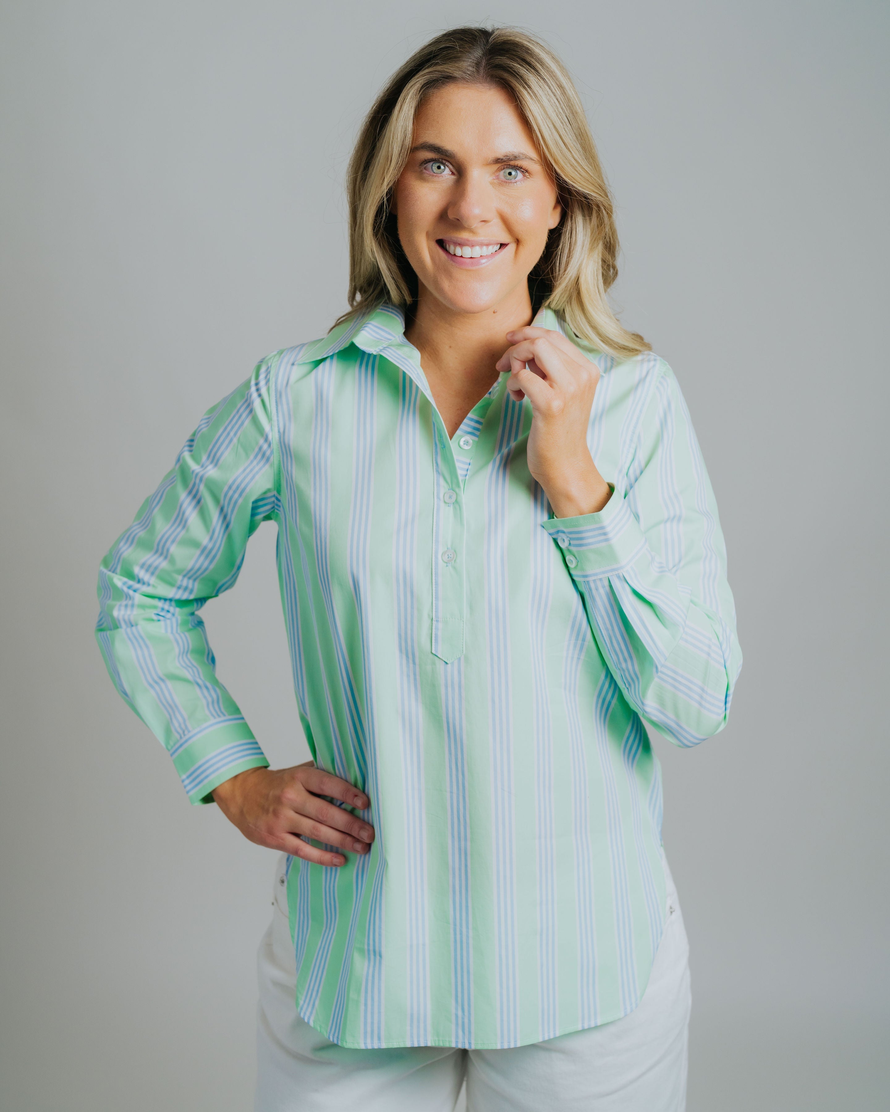 Helly Wide Pink / Green Stripe