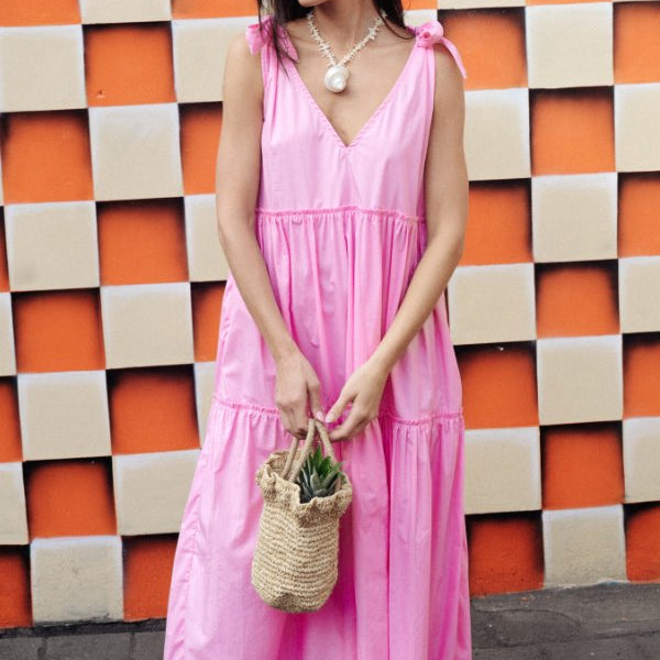 Holly Dress - Pink Poplin