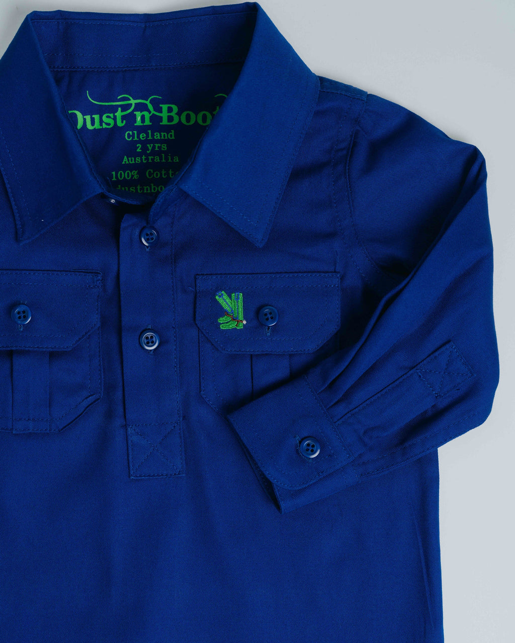 Kids Cobalt Half Button