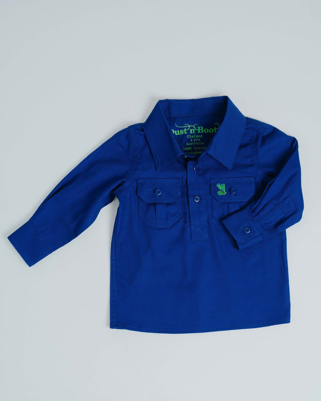 Kids Cobalt Half Button