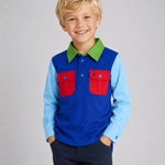 Kids Cobalt Multi Half Button