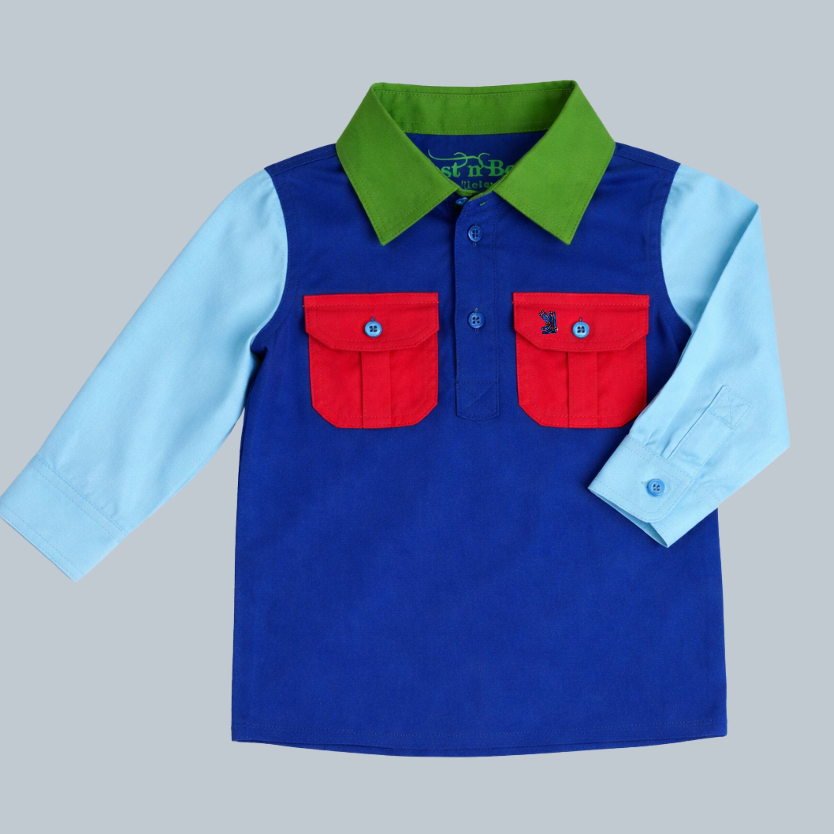Kids Cobalt Multi Half Button
