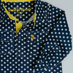 Kids D-Navy Spot/Yellow Trim