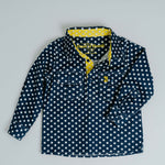 Kids D-Navy Spot/Yellow Trim