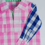 Kids F-Large Pink Check Multi Shirt