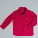 Kids Fuchsia Half Button