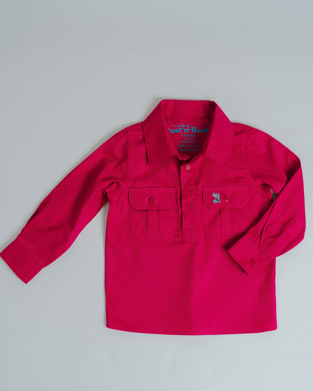 Kids Fuchsia Half Button