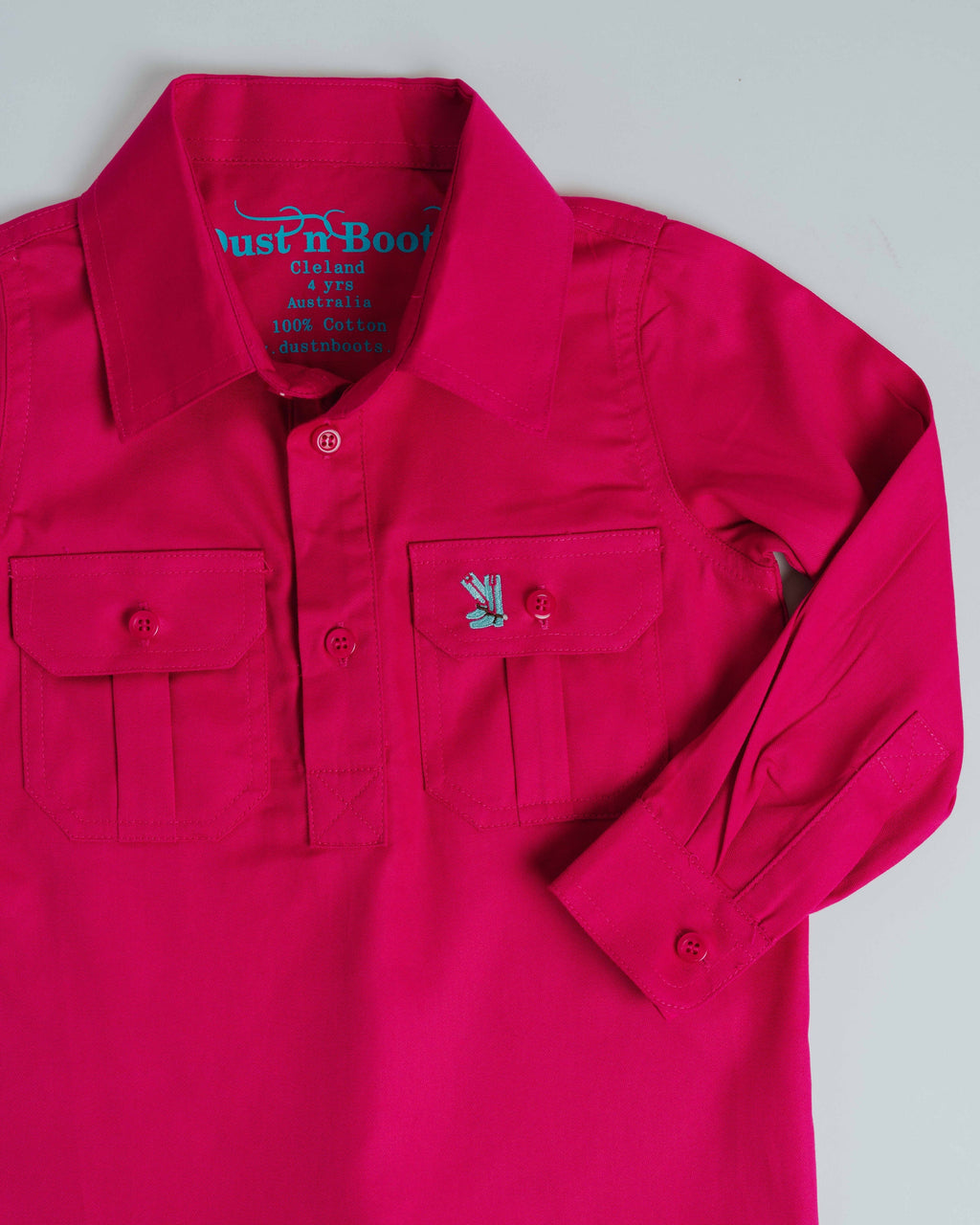 Kids Fuchsia Half Button