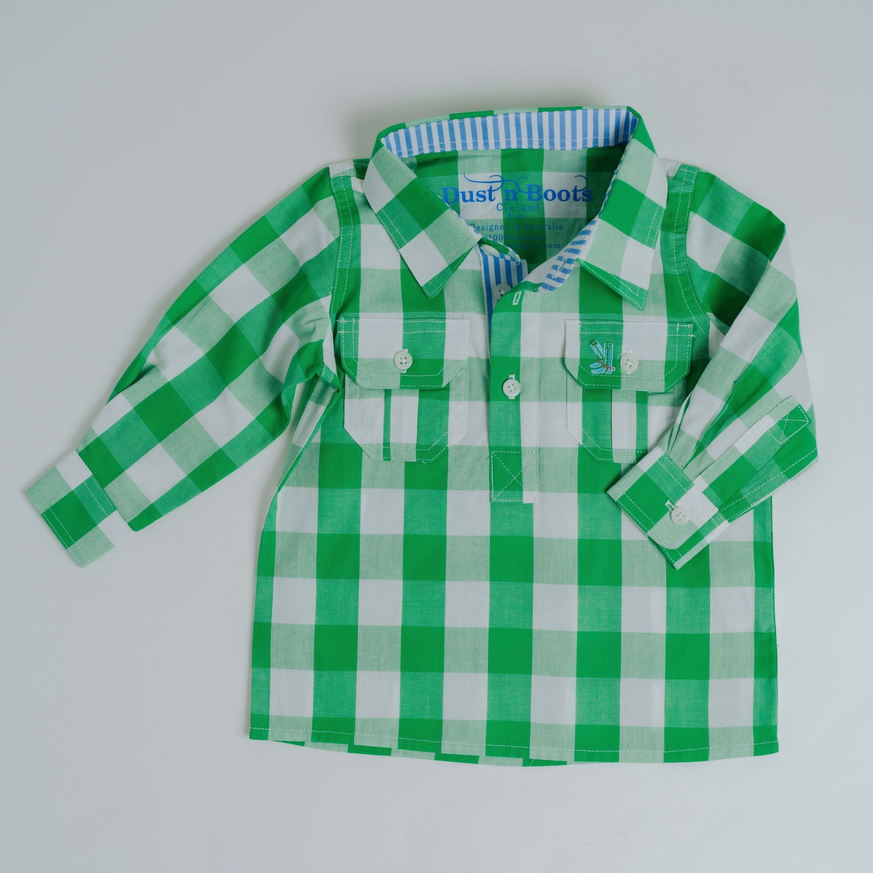 Kids I-Large Green Check