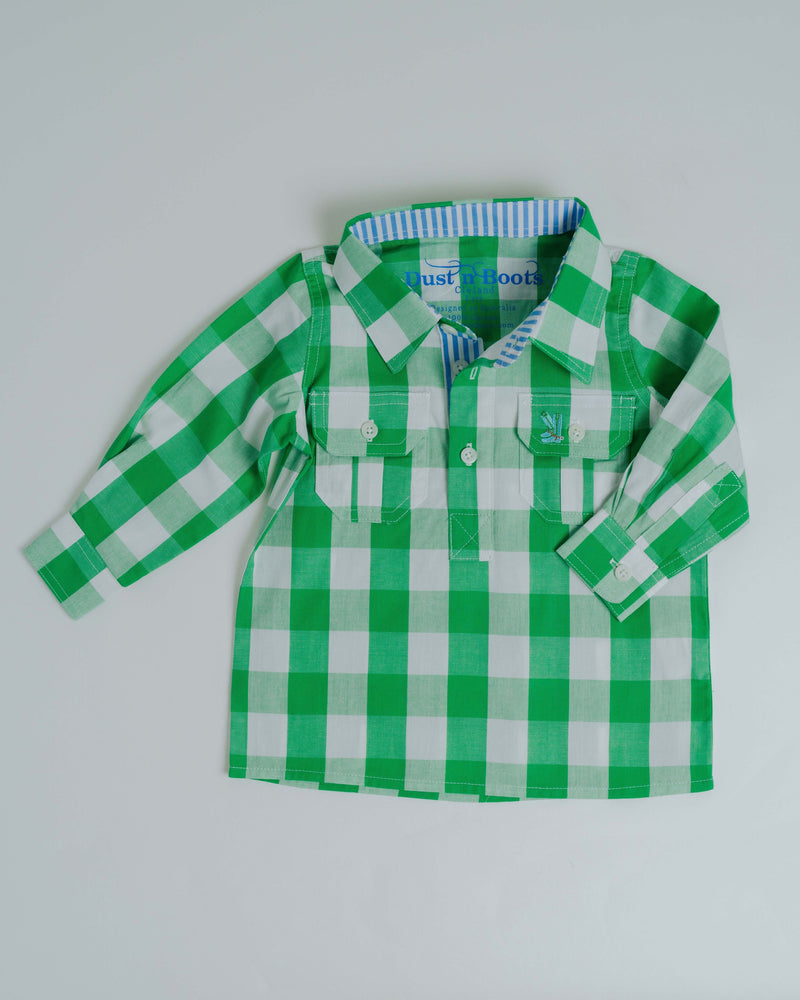 Kids I-Large Green Check