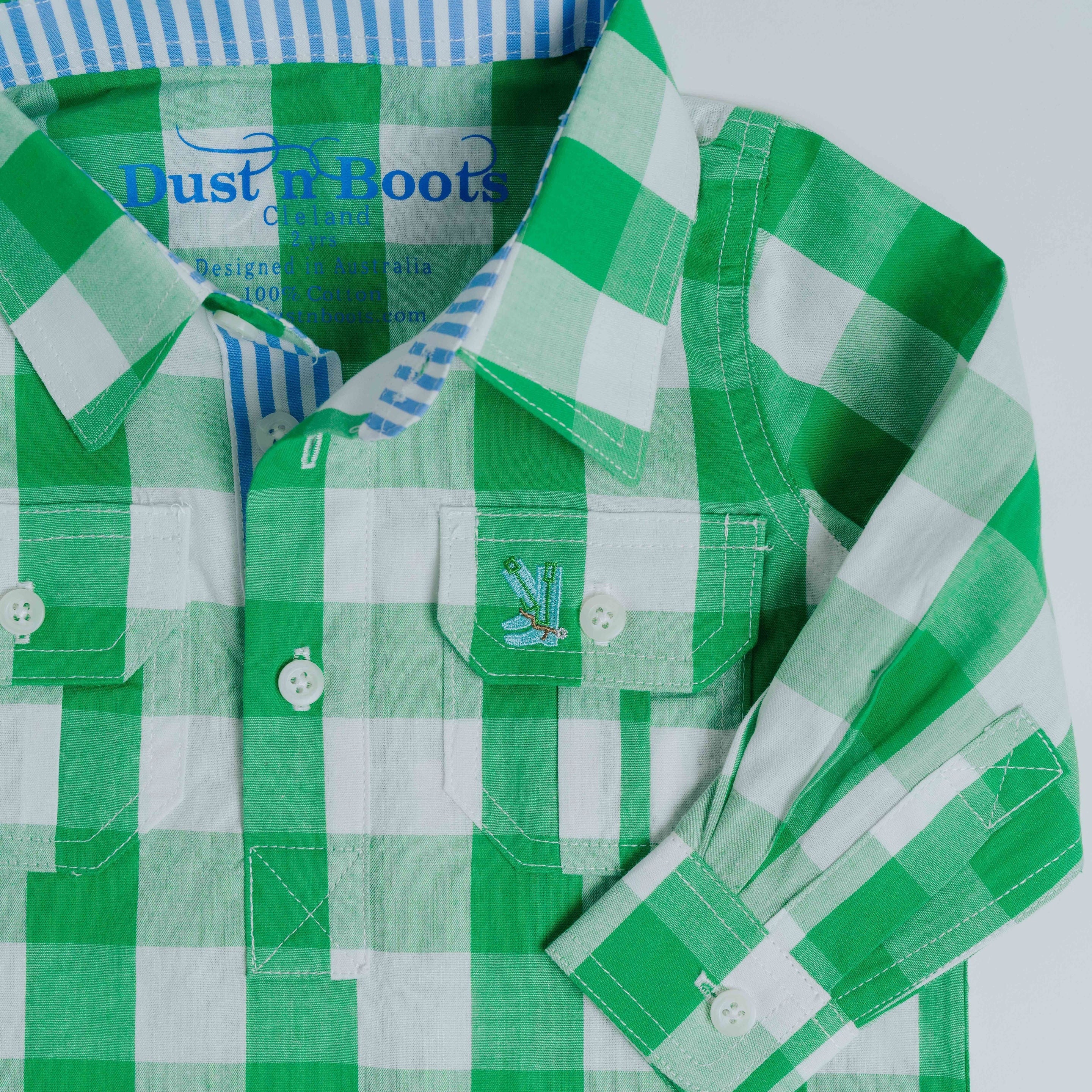Kids I-Large Green Check