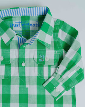 Kids I-Large Green Check