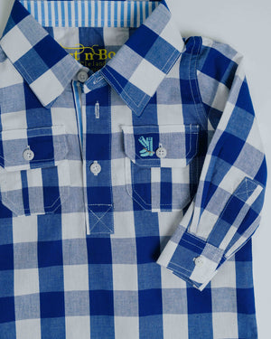 Kids L-Large Cobalt Check