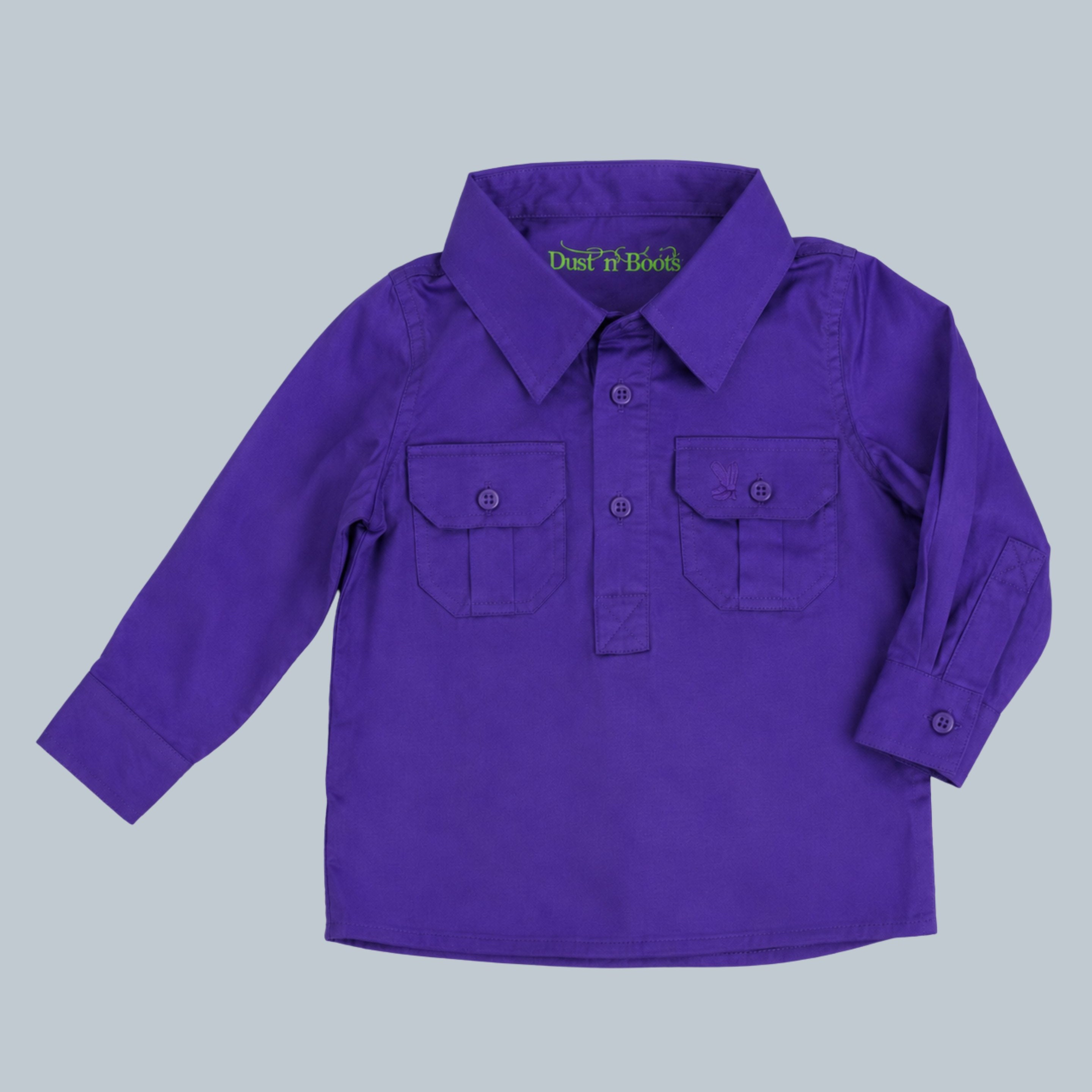 Kids Purple Half Button