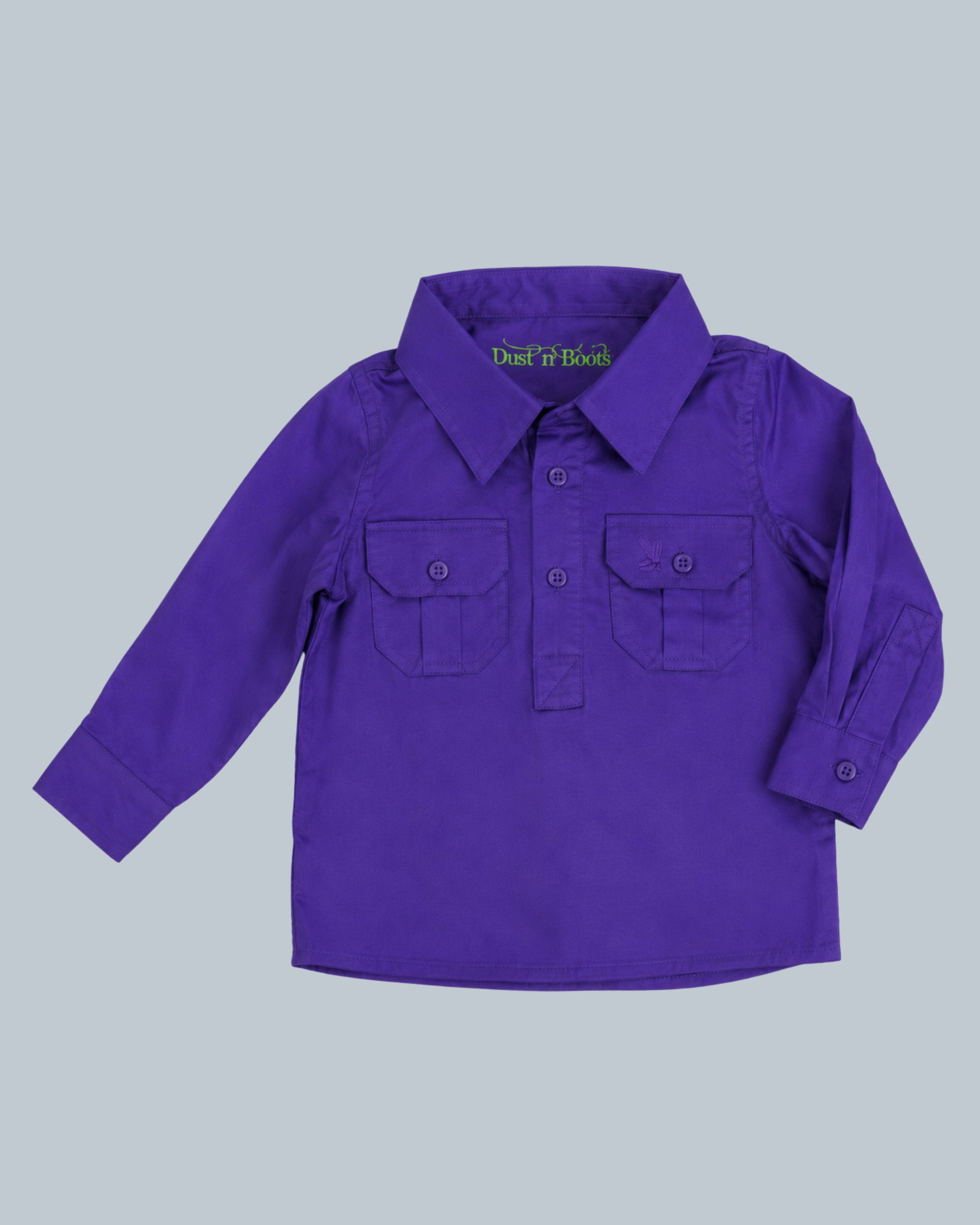Kids Purple Half Button