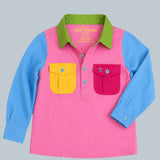 Kids Rose Multi Half Button