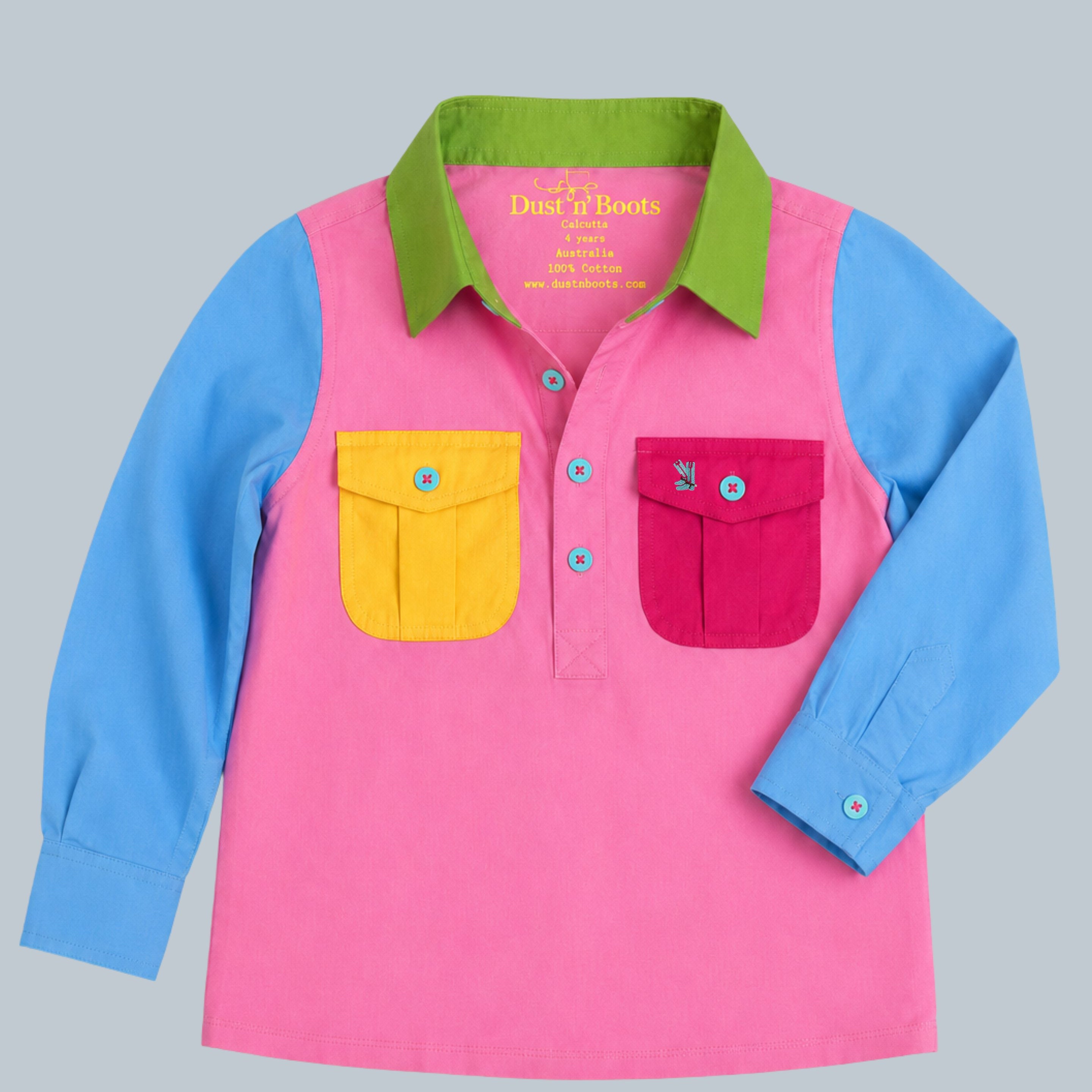 Kids Rose Multi Half Button
