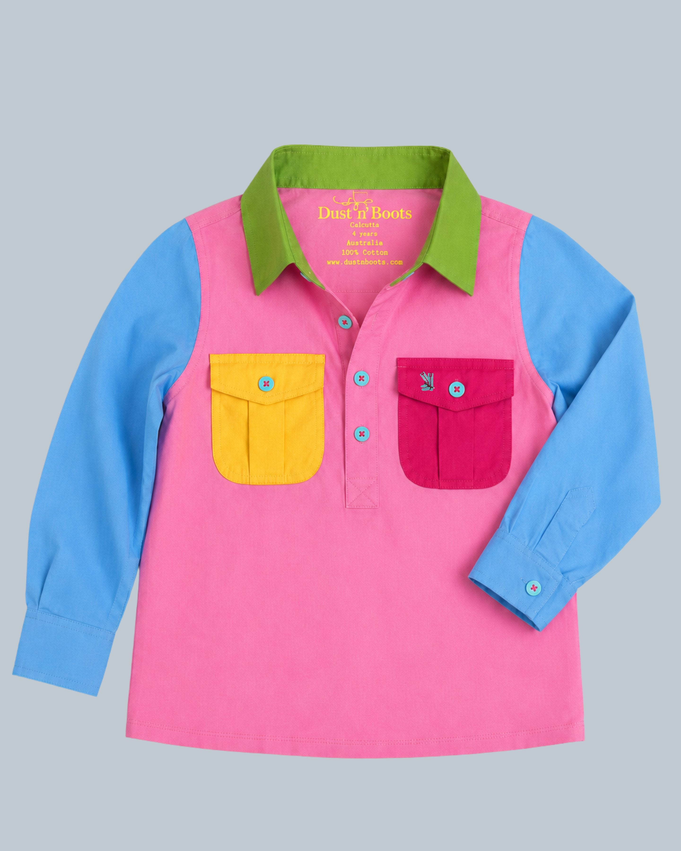 Kids Rose Multi Half Button