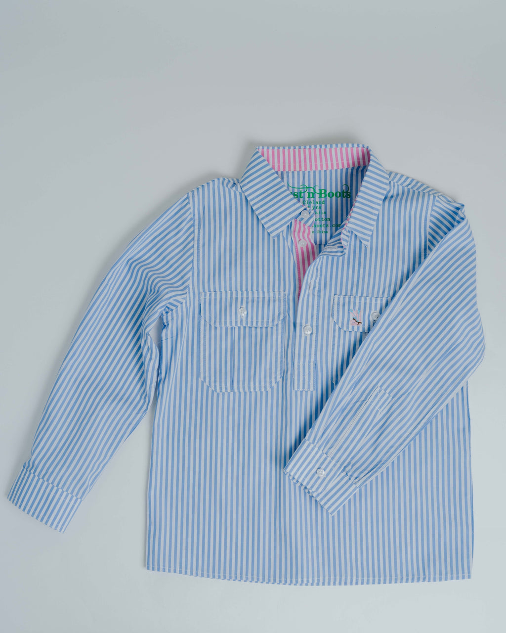 Kids U-Blue Stripe/Pink Stripe Trim