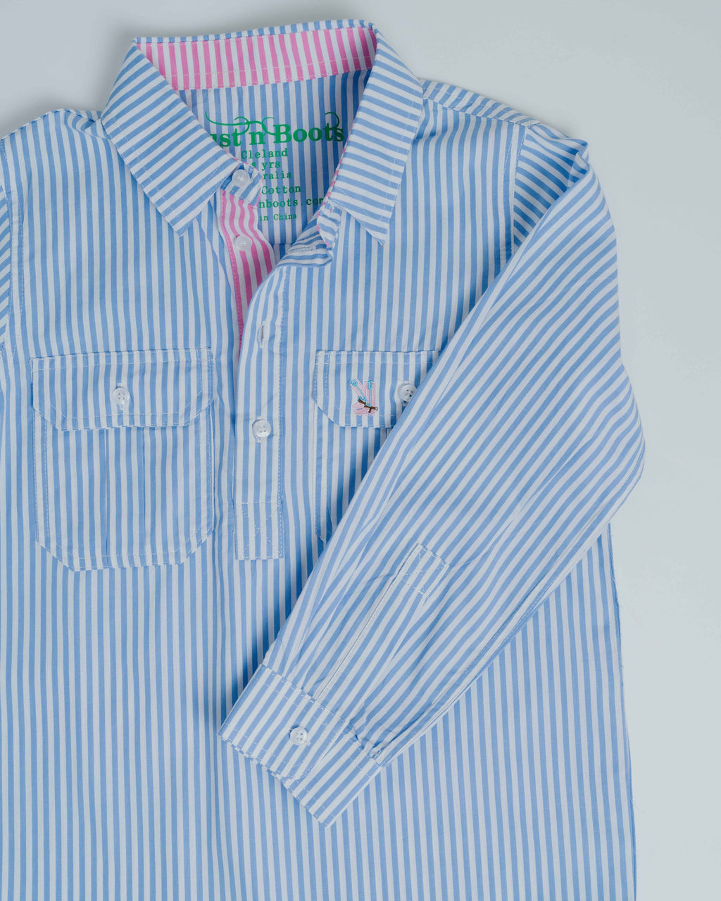 Kids U-Blue Stripe/Pink Stripe Trim