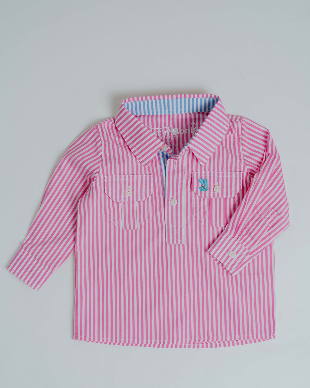Kids V-Pink Stripe/Blue Stripe Trim