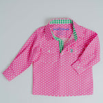 Kids W-Fuchsia Spot/Green Check Trim
