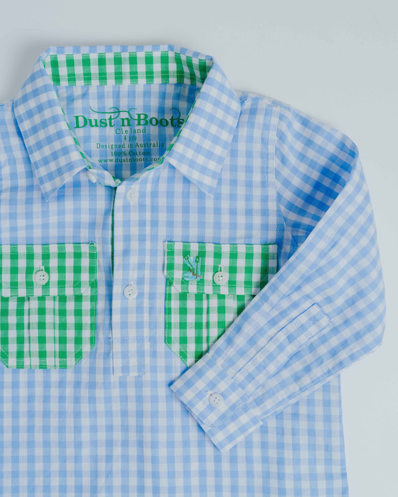 Kids Z-Blue Check/Green Check Trim