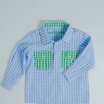 Kids Z-Blue Check/Green Check Trim