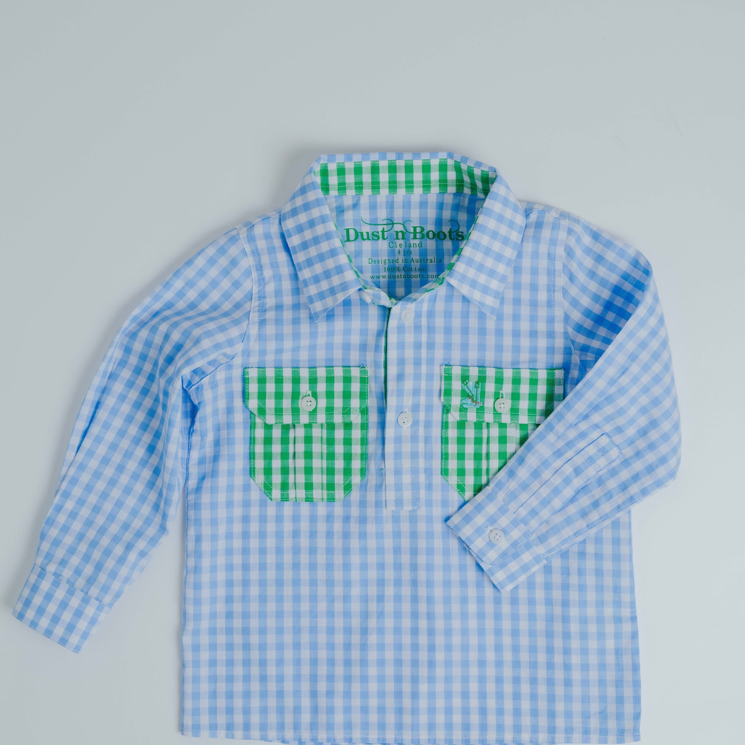 Kids Z-Blue Check/Green Check Trim