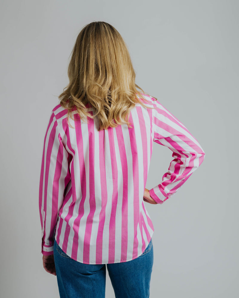 Ladies Cleland - Fuchsia Stripe - Ribbon Trim
