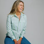 Ladies Cleland - Green / Blue Stripe