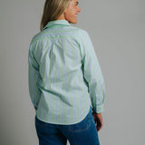 Ladies Cleland - Green / Blue Stripe
