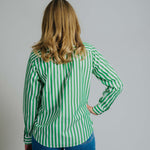 Ladies Cleland - Green Stripe - Ribbon Trim
